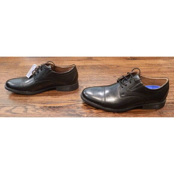 Clarks Collection Whiddon Cap Black Leather Oxford Shoes Men's Size 8.5 NWT - Picture 4 of 5